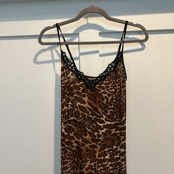 Vintage Rampage Leopard Print Mini Slip Dress Y2K Sequins - Picture 4 of 15